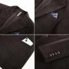 imagePJ PAUL JONES Mens Blazer Wool Blend Tweed Sport Coat Two Button Peaked Lapel Vintage Suit JacketsDark Coffee
