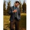imagePJ PAUL JONES Mens Blazer Wool Blend Tweed Sport Coat Two Button Peaked Lapel Vintage Suit JacketsDark Grey