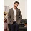 imagePJ PAUL JONES Mens Blazer Wool Blend Tweed Sport Coat Two Button Peaked Lapel Vintage Suit JacketsKhaki