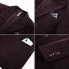 imagePJ PAUL JONES Mens Blazer Wool Blend Tweed Sport Coat Two Button Peaked Lapel Vintage Suit JacketsWine Red
