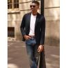 imagePJ PAUL JONES Mens Casual Knit Sport Coats One Button Slim Fit Blazer Notch Lapel Solid Suit Jacket with PocketsBlack