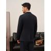 imagePJ PAUL JONES Mens Casual Knit Sport Coats One Button Slim Fit Blazer Notch Lapel Solid Suit Jacket with PocketsBlack