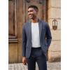 imagePJ PAUL JONES Mens Casual Knit Sport Coats One Button Slim Fit Blazer Notch Lapel Solid Suit Jacket with PocketsBlue Grey