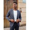 imagePJ PAUL JONES Mens Casual Knit Sport Coats One Button Slim Fit Blazer Notch Lapel Solid Suit Jacket with PocketsBlue Grey