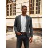 imagePJ PAUL JONES Mens Casual Knit Sport Coats One Button Slim Fit Blazer Notch Lapel Solid Suit Jacket with PocketsDark Grey
