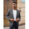 imagePJ PAUL JONES Mens Casual Knit Sport Coats One Button Slim Fit Blazer Notch Lapel Solid Suit Jacket with PocketsDark Grey