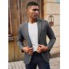 imagePJ PAUL JONES Mens Casual Knit Sport Coats One Button Slim Fit Blazer Notch Lapel Solid Suit Jacket with PocketsDark Grey