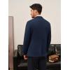 imagePJ PAUL JONES Mens Casual Knit Sport Coats One Button Slim Fit Blazer Notch Lapel Solid Suit Jacket with PocketsNavy Blue