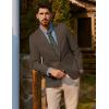 imagePJ PAUL JONES Mens Casual Sport Coats One Button Slim Fit Blazer Lightweight Notched Lapel Solid Suit JacketCoffee