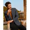 imagePJ PAUL JONES Mens Casual Sport Coats Two Button Slim Fit Blazer Lightweight Pattern Lined Notch Lapel Suit JacketDark Blue Grey