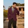 imagePJ PAUL JONES Mens Knit Blazer Casual One Button Sport Coat Slim Fit Lightweight Blazer JacketBurgundy