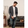 imagePJ PAUL JONES Mens Knit Blazer Casual One Button Sport Coat Slim Fit Lightweight Blazer JacketDark Gray