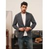 imagePJ PAUL JONES Mens Knit Blazer Casual One Button Sport Coat Slim Fit Lightweight Blazer JacketDark Gray