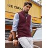 imagePJ PAUL JONES Mens Sweater Vest FullUp Knitted Vests Casual Stand Collar Vests SweaterBurgundy