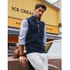 imagePJ PAUL JONES Mens Sweater Vest FullUp Knitted Vests Casual Stand Collar Vests SweaterDark Blue