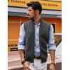 imagePJ PAUL JONES Mens Sweater Vest FullUp Knitted Vests Casual Stand Collar Vests SweaterDark Grey