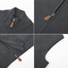 imagePJ PAUL JONES Mens Sweater Vest FullUp Knitted Vests Casual Stand Collar Vests SweaterDark Grey