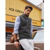 imagePJ PAUL JONES Mens Sweater Vest FullUp Knitted Vests Casual Stand Collar Vests SweaterDark Grey