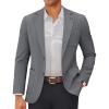 imagePJ PAUL JONES Mens Blazer Casual Two Button Sport Coats Notched Lapel Solid Suit JacketsGrey