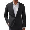 imagePJ PAUL JONES Mens Casual Sport Coats One Button Slim Fit Blazer Lightweight Notched Lapel Solid Suit JacketBlack