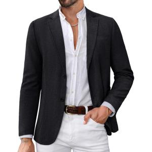 imagePJ PAUL JONES Mens Blazers Sport Coats Casual Lightweight Two Button Business Suit JacketsBlack