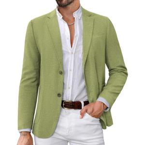 imagePJ PAUL JONES Mens Blazers Sport Coats Casual Lightweight Two Button Business Suit JacketsYellow Green