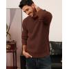 imagePJ PAUL JONES Mens Crewneck Sweater Knitted Textured Casual Pullover for WinterCoffee