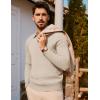 imagePJ PAUL JONES Mens Sweater Long Sleeve V Neck Pullover Sweater Knitted Textured SweaterBeige