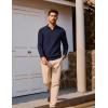 imagePJ PAUL JONES Mens Sweater Long Sleeve V Neck Pullover Sweater Knitted Textured SweaterNavy Blue