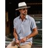 imagePJ PAUL JONES Mens Casual Short Sleeve Button Down Shirt Summer Beach Wedding ShirtLight Grey
