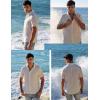 imagePJ PAUL JONES Mens Casual Short Sleeve Button Down Shirt Summer Beach Wedding ShirtWhite