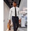imagePJ PAUL JONES Mens Dress Shirt Long Sleeve Stretch Casual Business Wrinkle Free Slim Fit Shirt for Wedding Office TravelWhite