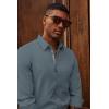 imagePJ PAUL JONES Mens Dress Shirts Wrinkle Free Stretch Button Down Shirt Casual Long Sleeve Business ShirtsBlue Gray