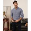 imagePJ PAUL JONES Mens Oxford Button Down Shirt Long Sleeve Regular Fit Business Casual Dress Shirts with Chest PocketBlue Gray