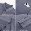 imagePJ PAUL JONES Mens Oxford Button Down Shirt Long Sleeve Regular Fit Business Casual Dress Shirts with Chest PocketBlue Gray