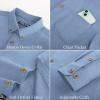 imagePJ PAUL JONES Mens Oxford Button Down Shirt Long Sleeve Regular Fit Business Casual Dress Shirts with Chest PocketDenim Blue