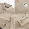 imagePJ PAUL JONES Mens Oxford Button Down Shirt Long Sleeve Regular Fit Business Casual Dress Shirts with Chest PocketKhaki