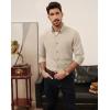 imagePJ PAUL JONES Mens Oxford Button Down Shirt Long Sleeve Regular Fit Business Casual Dress Shirts with Chest PocketKhaki