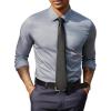 imagePJ PAUL JONES Mens Dress Shirt Long Sleeve Stretch Casual Business Wrinkle Free Slim Fit Shirt for Wedding Office TravelSilver Gray