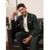 imagePJ PAUL JONES Mens 2 Piece Suit Vintage Herringbone Tweed Suits 2 Button Peak Lapel Blazer Pants SetArmy Green
