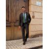 imagePJ PAUL JONES Mens 2 Piece Suit Vintage Herringbone Tweed Suits 2 Button Peak Lapel Blazer Pants SetCoffee