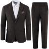imagePJ PAUL JONES Mens 2 Piece Suit Vintage Herringbone Tweed Suits 2 Button Peak Lapel Blazer Pants SetCoffee