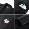 imagePJ PAUL JONES Mens 2 Piece Suit Vintage Herringbone Tweed Suits 2 Button Peak Lapel Blazer Pants SetDark Grey