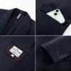 imagePJ PAUL JONES Mens 2 Piece Suit Vintage Herringbone Tweed Suits 2 Button Peak Lapel Blazer Pants SetNavy Blue