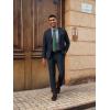 imagePJ PAUL JONES Mens 2 Piece Suit Vintage Herringbone Tweed Suits 2 Button Peak Lapel Blazer Pants SetNavy Blue