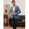 imagePJ PAUL JONES Mens Casual Blazer One Button Lightweight Sport Coats Solid Notched Lapel Suit JacketsBlue