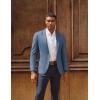 imagePJ PAUL JONES Mens Casual Blazer One Button Lightweight Sport Coats Solid Notched Lapel Suit JacketsBlue
