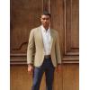 imagePJ PAUL JONES Mens Casual Blazer One Button Lightweight Sport Coats Solid Notched Lapel Suit JacketsKhaki