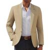 imagePJ PAUL JONES Mens Casual Blazer One Button Lightweight Sport Coats Solid Notched Lapel Suit JacketsKhaki