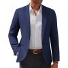 imagePJ PAUL JONES Mens Casual Blazer One Button Lightweight Sport Coats Solid Notched Lapel Suit JacketsNavy Blue